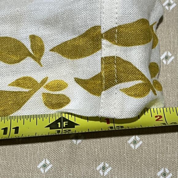 ZARA Shorts Womens Medium White Yellow Leaf Print Drawstring Art 3430-193-100 - Picture 5 of 6